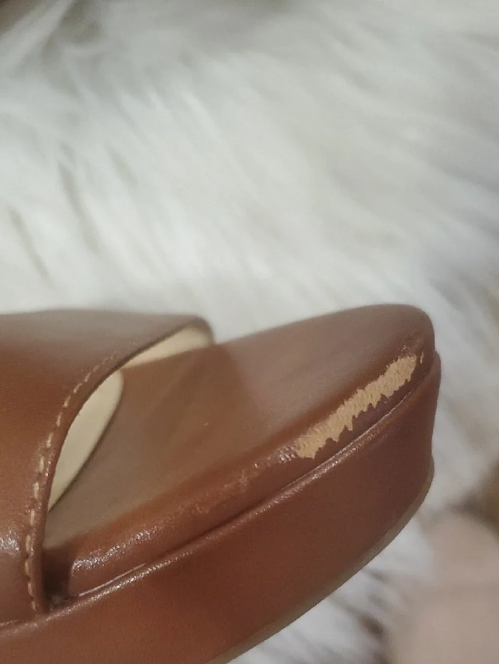 Jessica Simpson Brown Leather Crisscross Strap Wedge Heels Size 9 - Picture 8 of 15